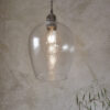 Bright Nickel Plate & Clear Hammered Glass Pendant Light