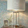 Harrington Large Table Lamp Polished Nickel and Glass With Shade Laura Ashley