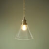 Isaac Easy Fit Pendant Antique Brass and Glass Laura Ashley