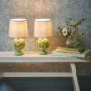 Artichoke Twin Pack Table Lamp Green With Shade Laura Ashley