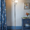 Southwell 3 Light Floor Lamp Polished Nickel and Opal Glass Laura Ashley