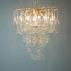 Willow 4 Light Pendant Satin Champagne and Crystal Laura Ashley