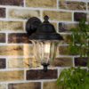 Aldgate Outdoor Wall Light Black/Gold Glass IP44