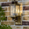 Ladbroke Outdoor Wall Light Antique Brass Glass IP44