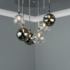 Quinn 6 Light Semi Flush Polished Chrome With Smoked & Clear Glass